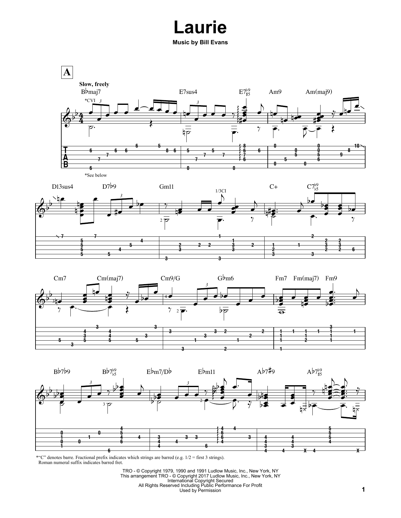 Matt Otten Laurie sheet music notes and chords arranged for Solo Guitar