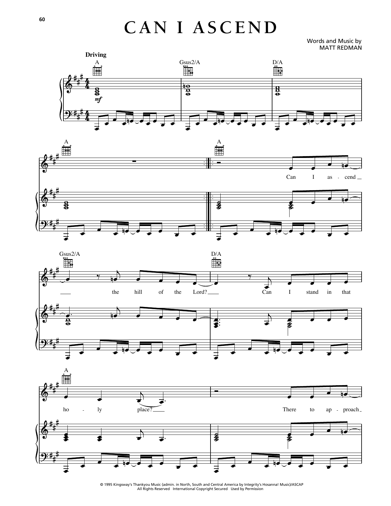 Matt Redman Can I Ascend sheet music notes and chords arranged for Piano, Vocal & Guitar Chords (Right-Hand Melody)