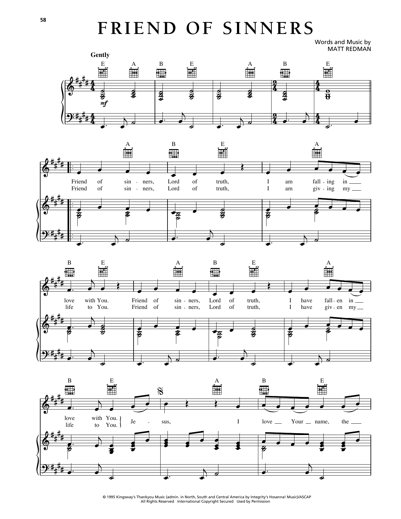 Matt Redman Friend Of Sinners sheet music notes and chords arranged for Piano, Vocal & Guitar Chords (Right-Hand Melody)