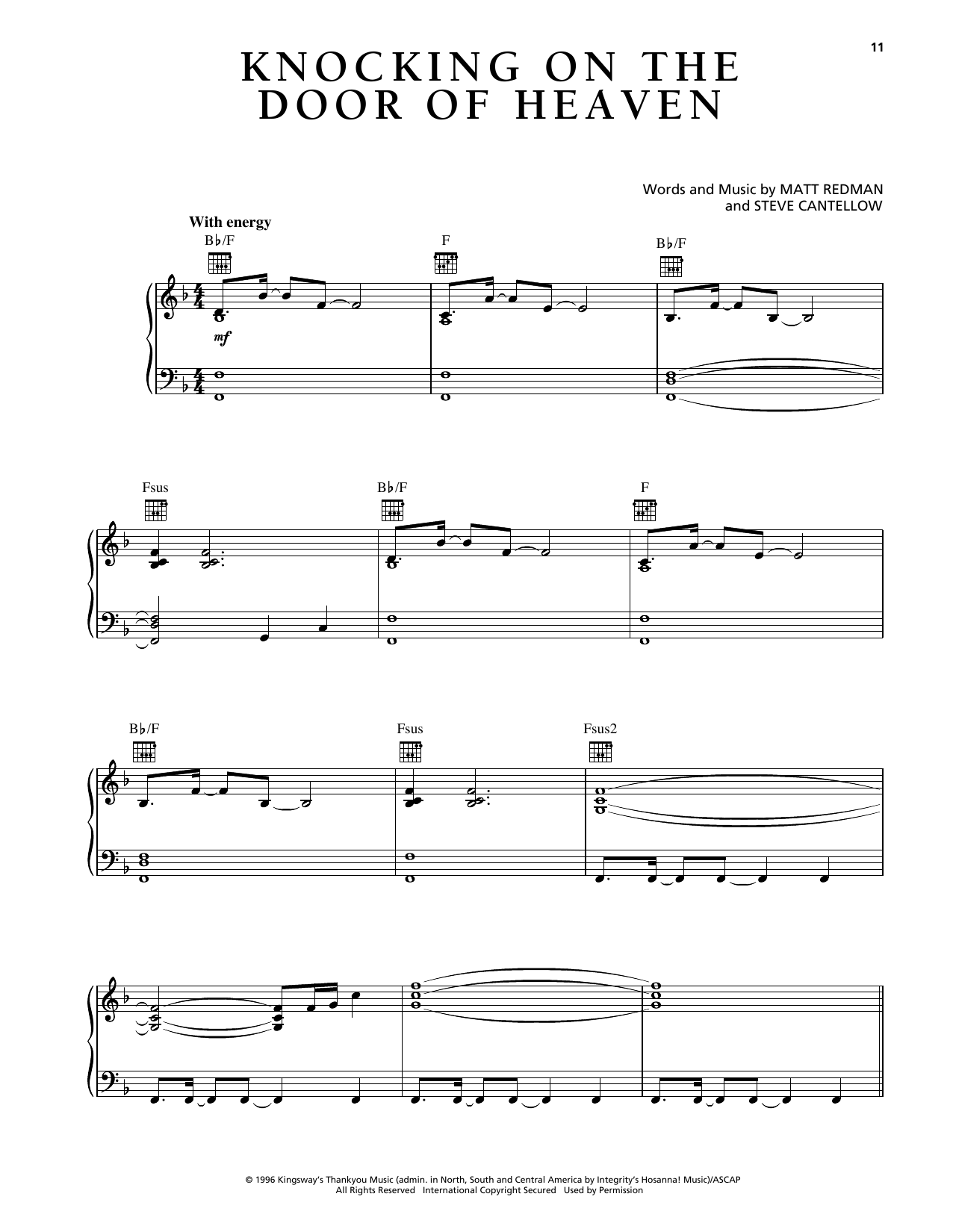 Matt Redman Knocking On The Door Of Heaven sheet music notes and chords arranged for Piano, Vocal & Guitar Chords (Right-Hand Melody)