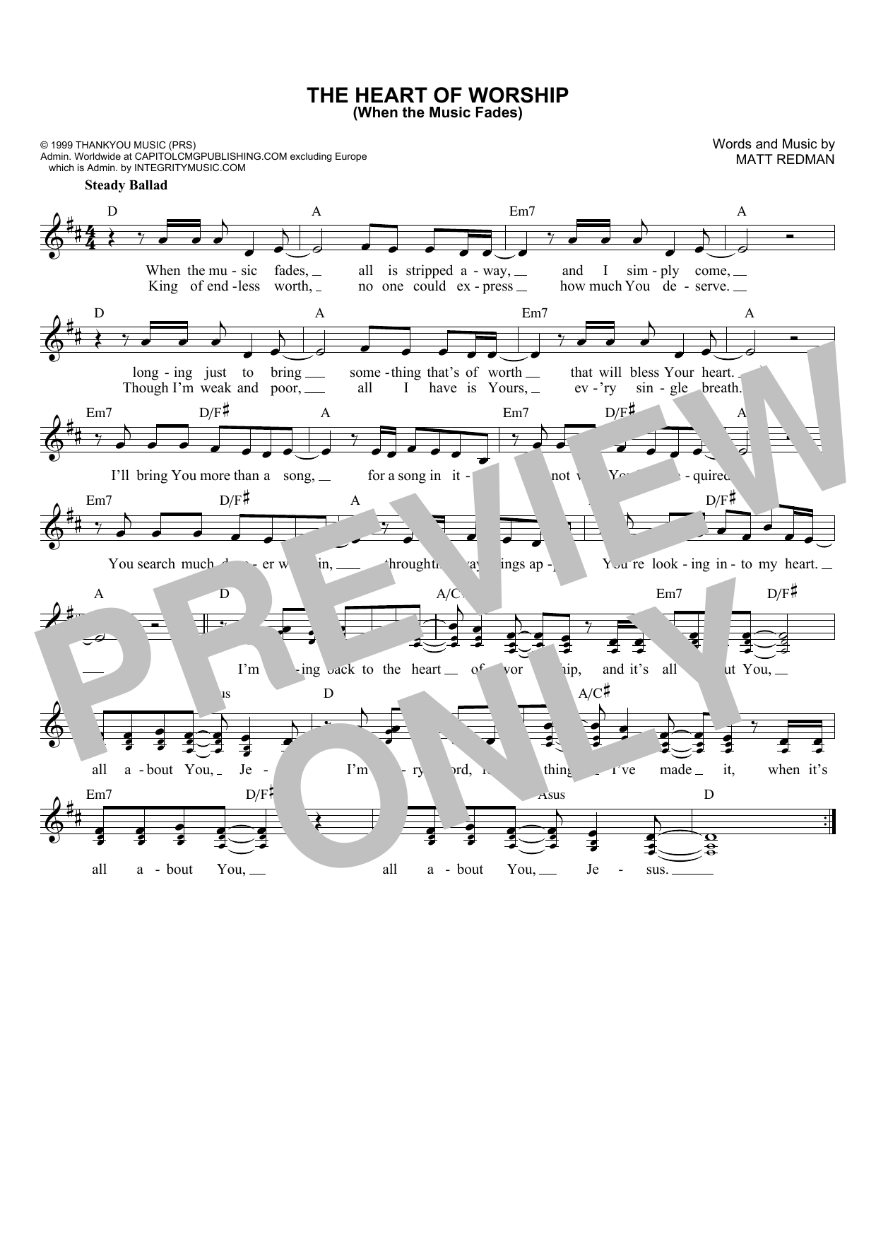 Matt Redman The Heart Of Worship (When The Music Fades) sheet music notes and chords arranged for Clarinet Solo