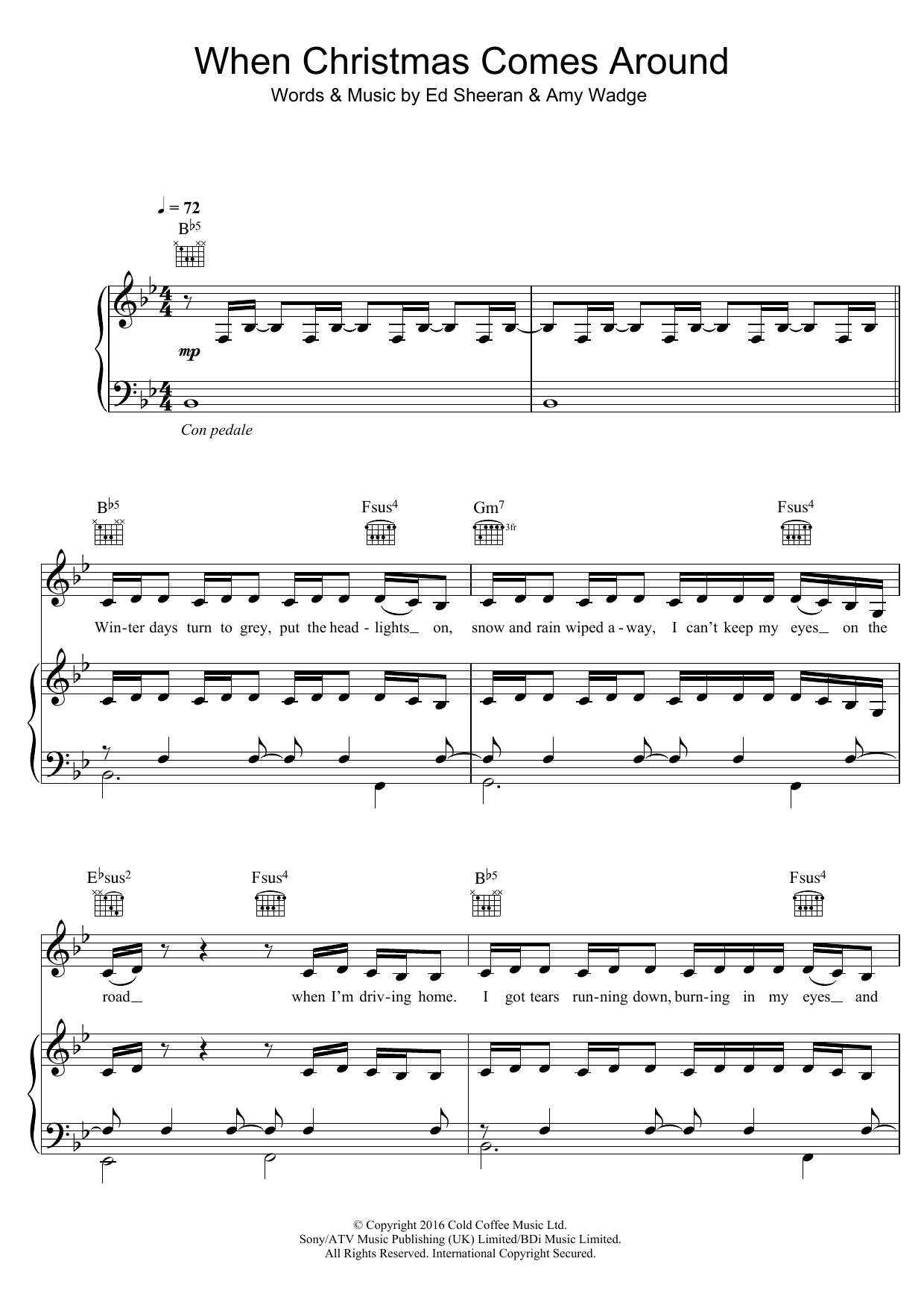 Matt Terry When Christmas Comes Around sheet music notes and chords arranged for Piano, Vocal & Guitar Chords