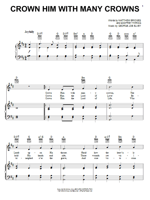 Matthew Bridges Crown Him With Many Crowns sheet music notes and chords arranged for Solo Guitar