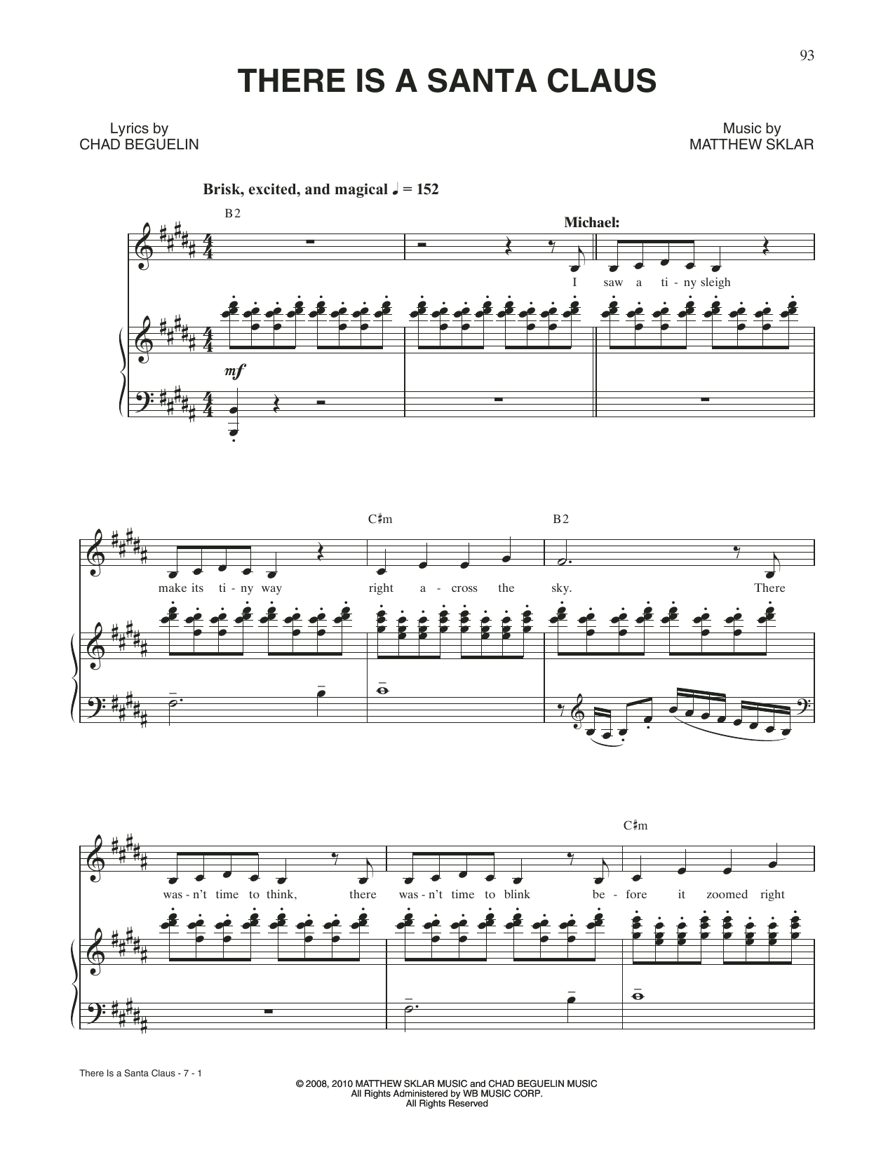 Matthew Sklar & Chad Beguelin There Is A Santa Claus (from Elf: The Musical) sheet music notes and chords arranged for Piano & Vocal
