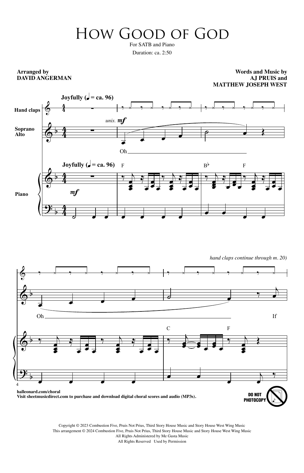 Matthew West How Good Of God (arr. David Angerman) sheet music notes and chords arranged for SATB Choir