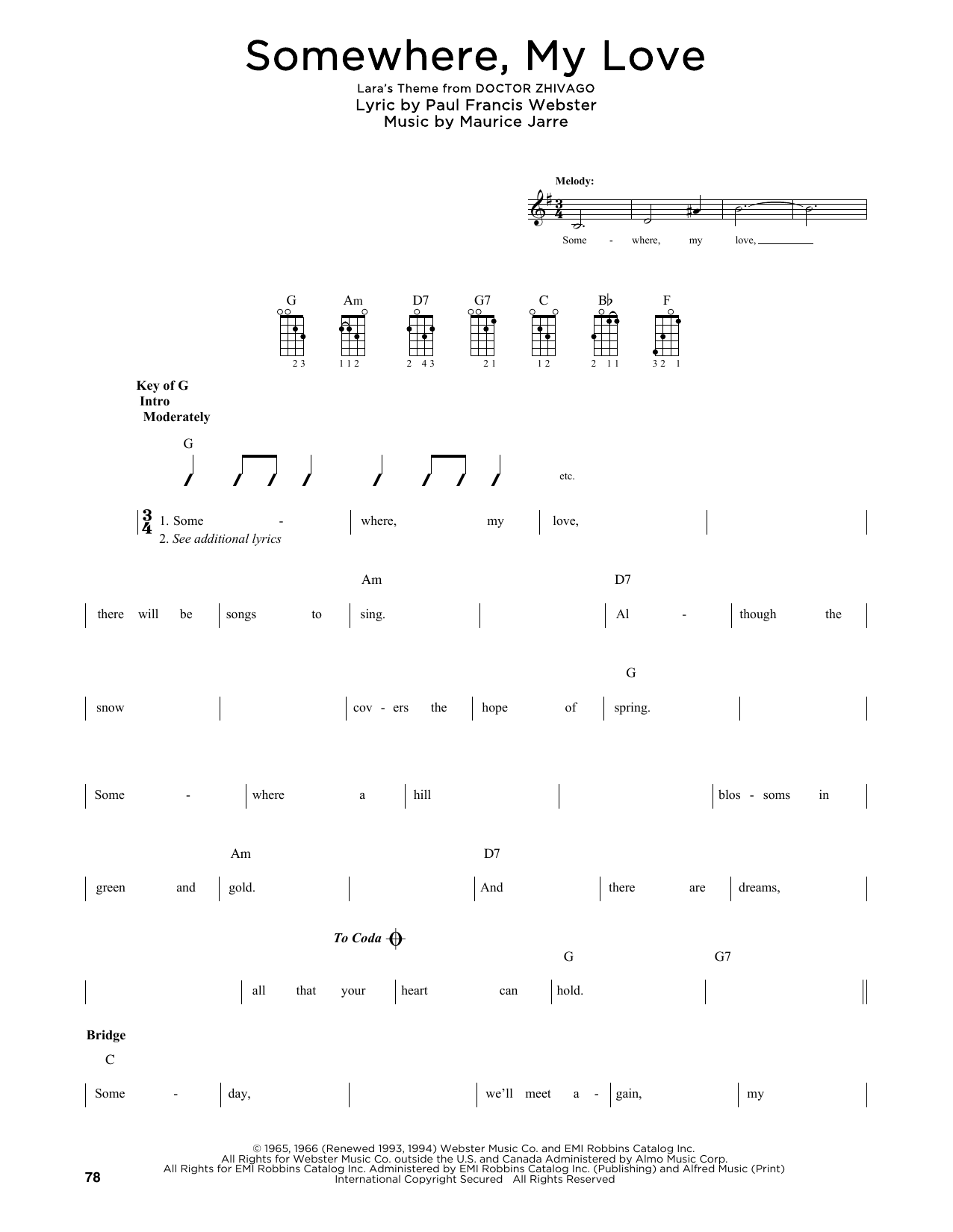 Maurice Jarre Somewhere, My Love (from Doctor Zhivago) (arr. Fred Sokolow) sheet music notes and chords arranged for Mandolin