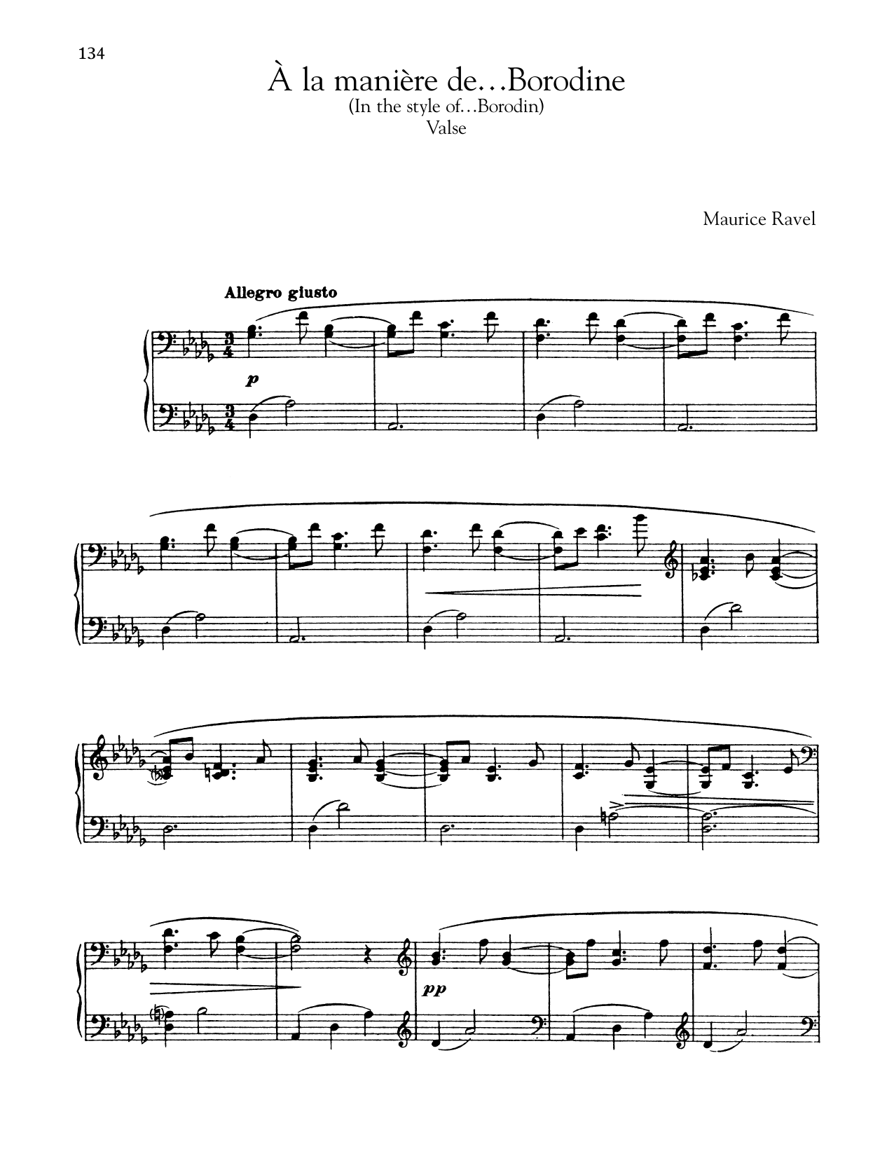 Maurice Ravel A La Maniere De Borodine (Valse) sheet music notes and chords arranged for Piano Solo