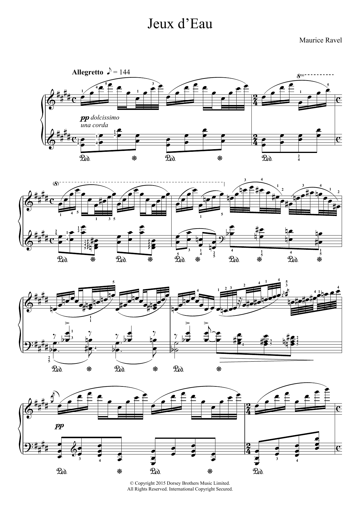 Maurice Ravel Jeux D'eau sheet music notes and chords arranged for Piano Solo