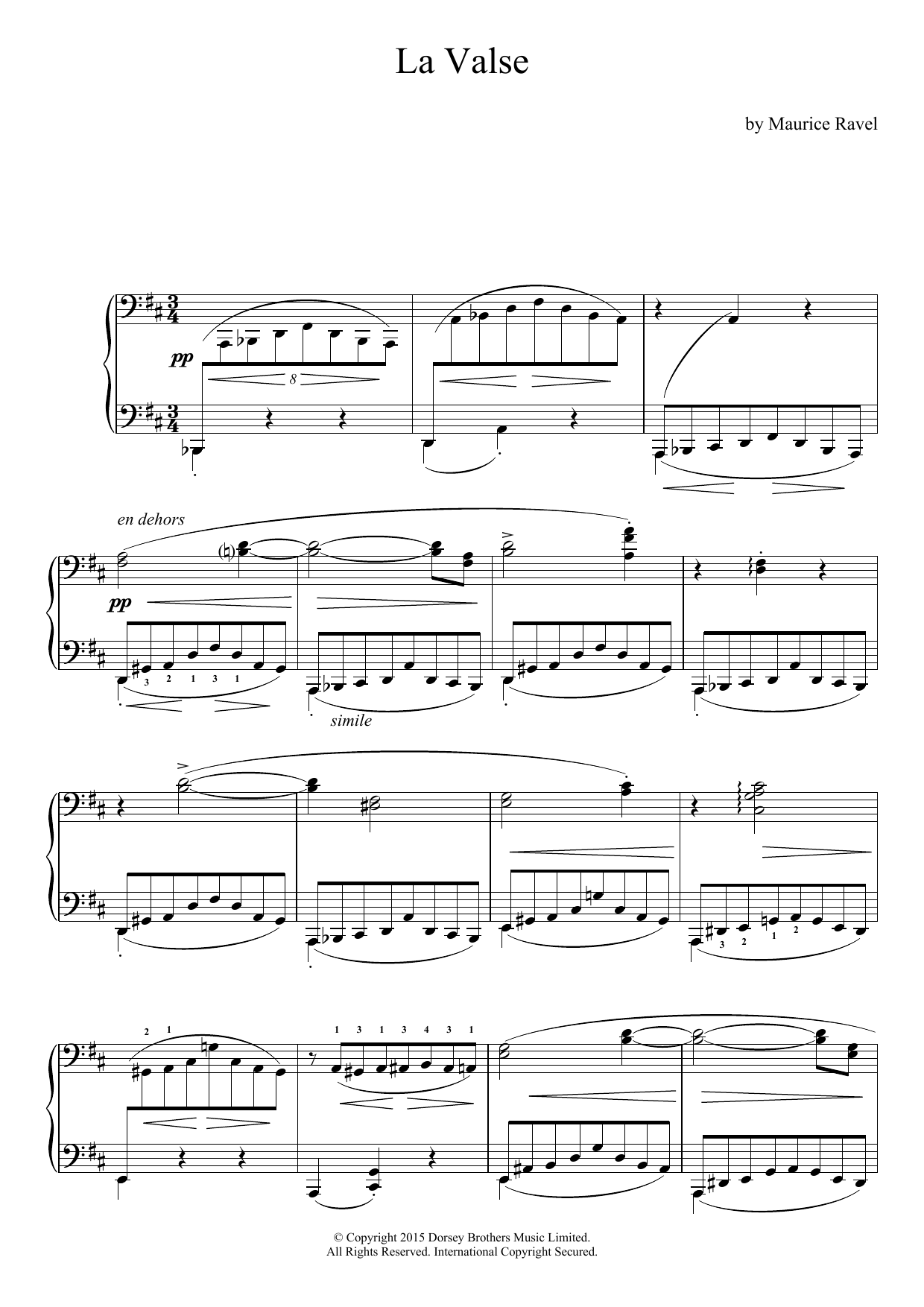 Maurice Ravel La Valse sheet music notes and chords arranged for Piano Solo