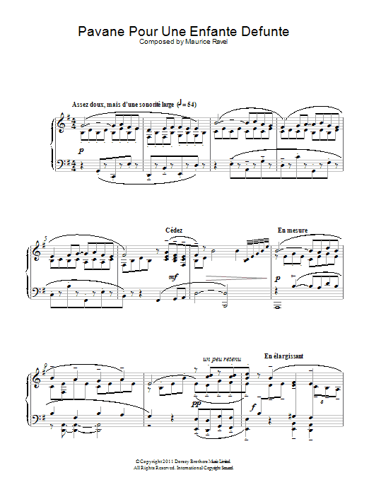 Maurice Ravel Pavane pour une Infante Défunte sheet music notes and chords arranged for Woodwind Solo