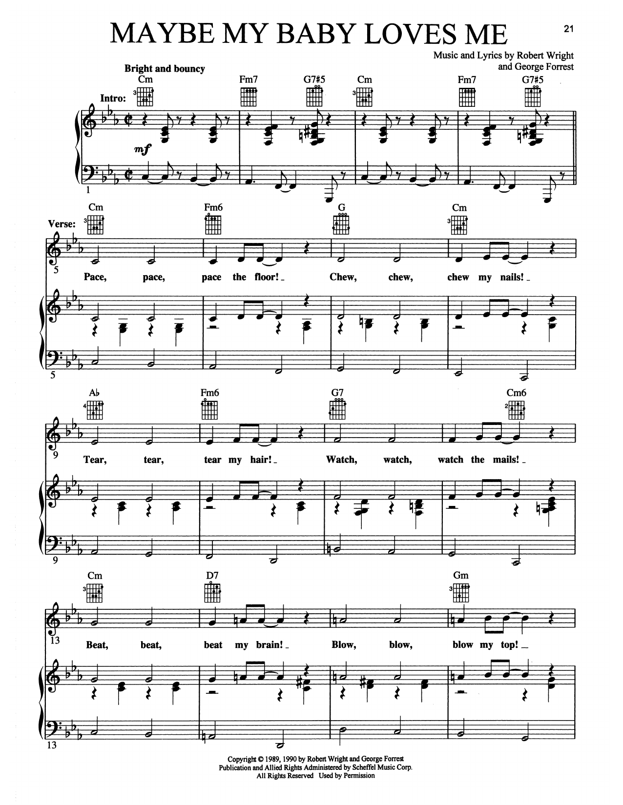 Maury Yeston Maybe My Baby Loves Me (from Grand Hotel: The Musical) sheet music notes and chords arranged for Piano, Vocal & Guitar Chords (Right-Hand Melody)