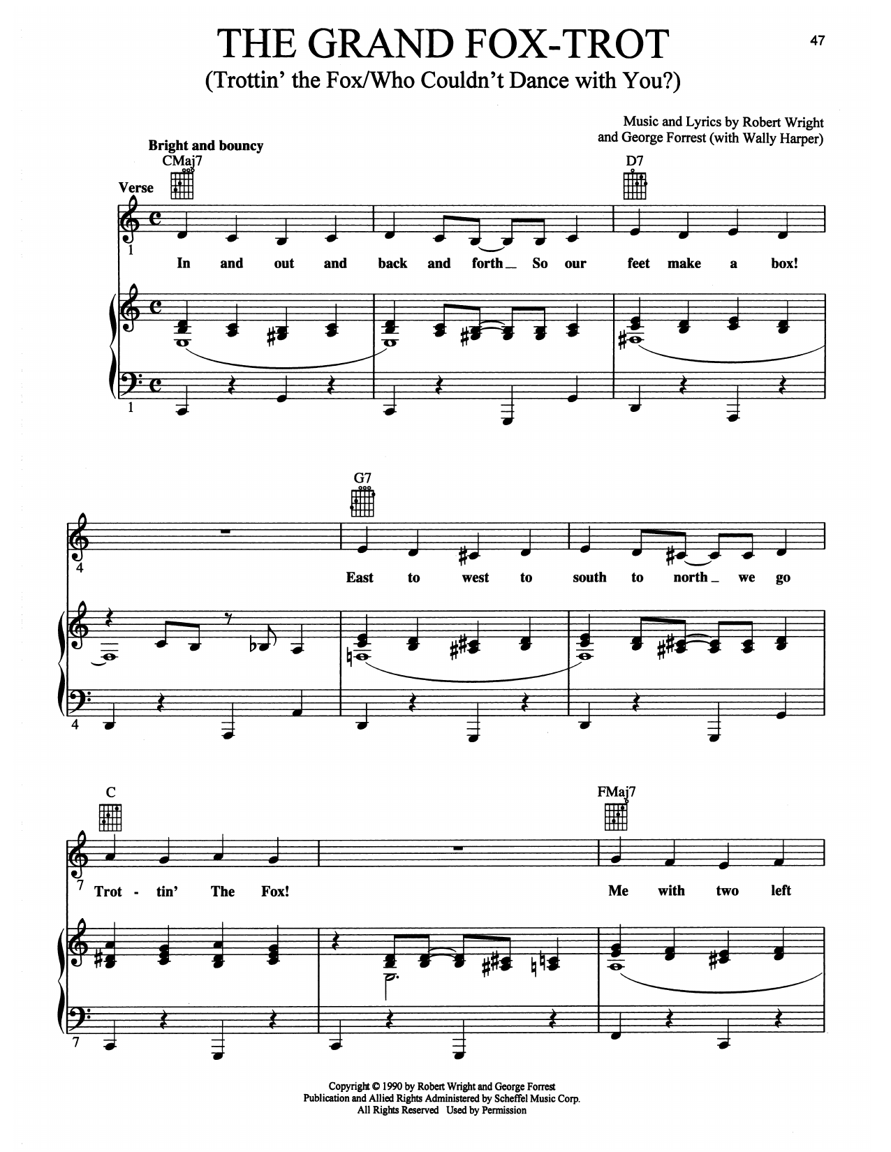 Maury Yeston The Grand Fox-Trot (Trottin' The Fox/Who Couldn't Dance With You?) (from Grand Hotel: The Musical) sheet music notes and chords arranged for Piano, Vocal & Guitar Chords (Right-Hand Melody)