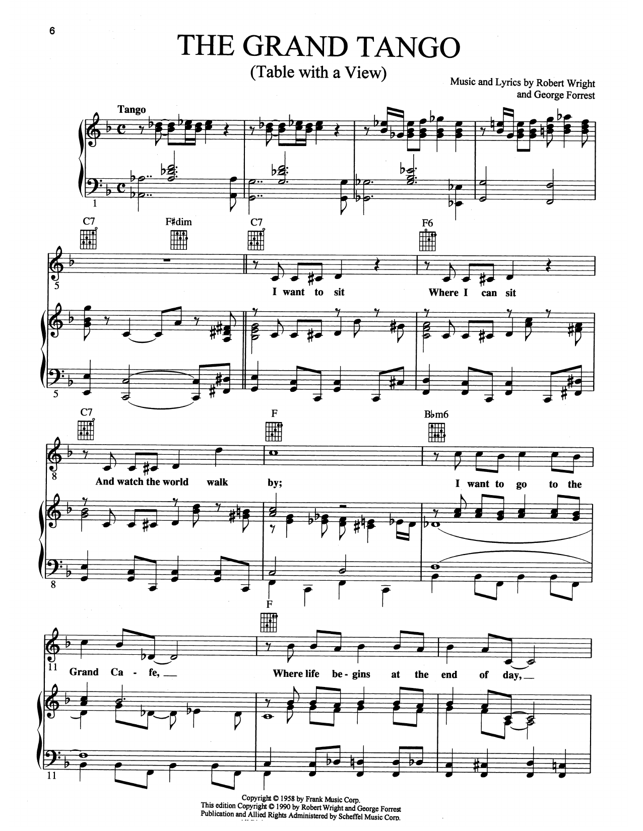 Maury Yeston The Grand Tango (Table With A View) (from Grand Hotel: The Musical) sheet music notes and chords arranged for Piano, Vocal & Guitar Chords (Right-Hand Melody)