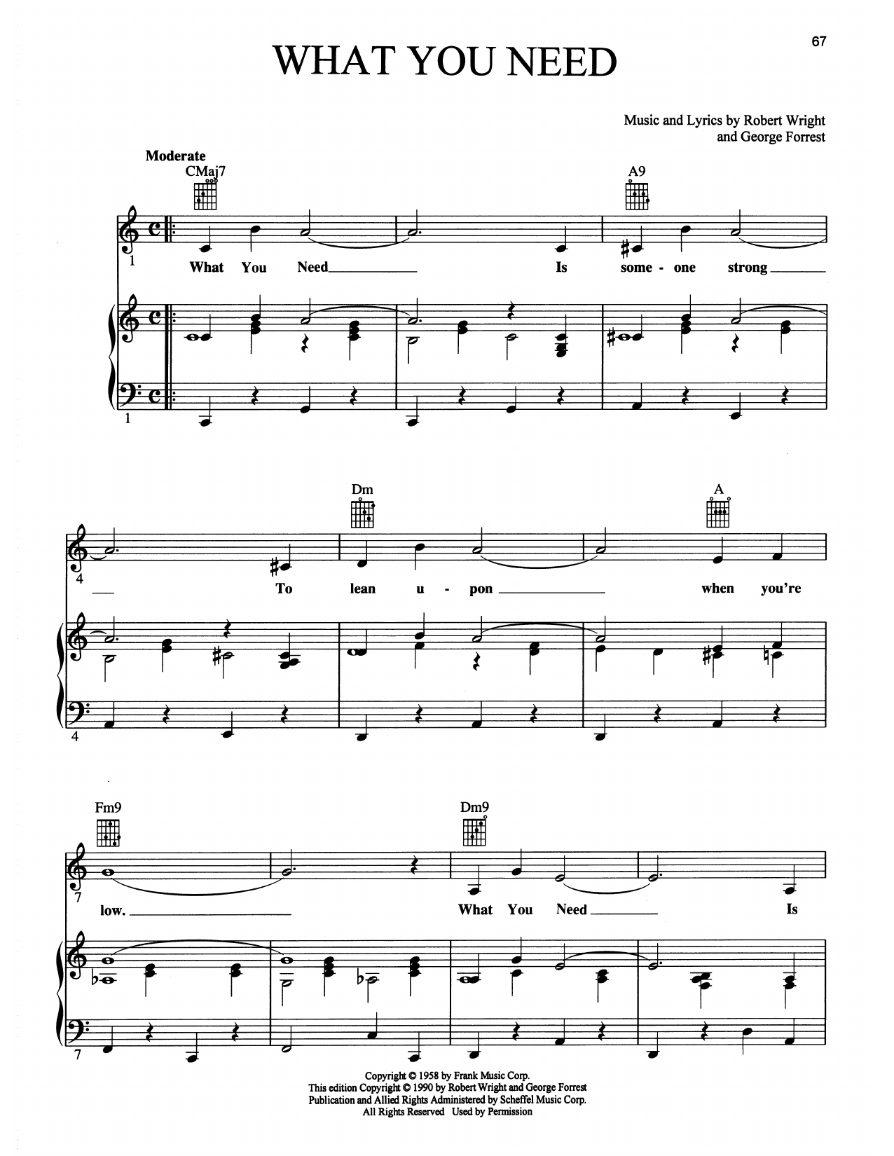 Maury Yeston What You Need (from Grand Hotel: The Musical) sheet music notes and chords arranged for Piano, Vocal & Guitar Chords (Right-Hand Melody)