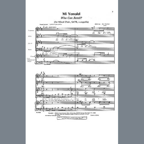 Easily Download Max Helfman Printable PDF piano music notes, guitar tabs for  SATB Choir. Transpose or transcribe this score in no time - Learn how to play song progression.