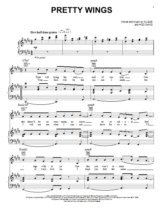 Maxwell Pretty Wings sheet music notes and chords arranged for Piano, Vocal & Guitar Chords (Right-Hand Melody)