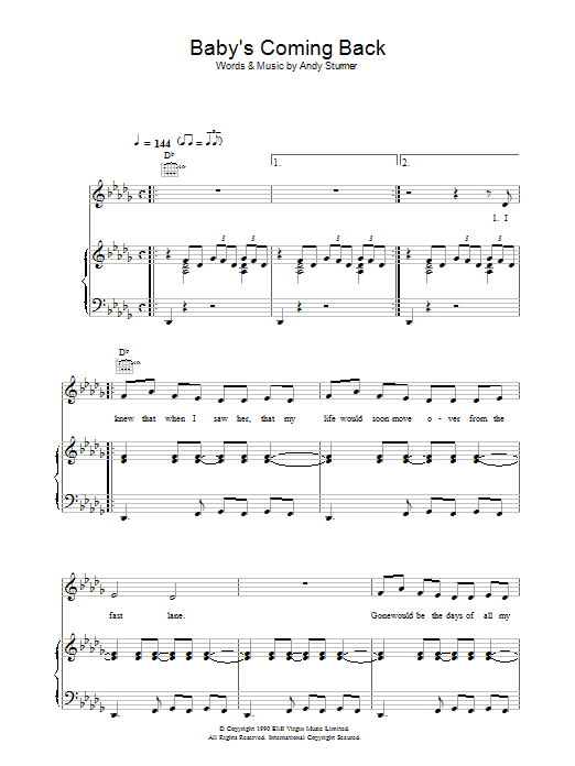 McFly Baby's Coming Back sheet music notes and chords arranged for Piano, Vocal & Guitar Chords