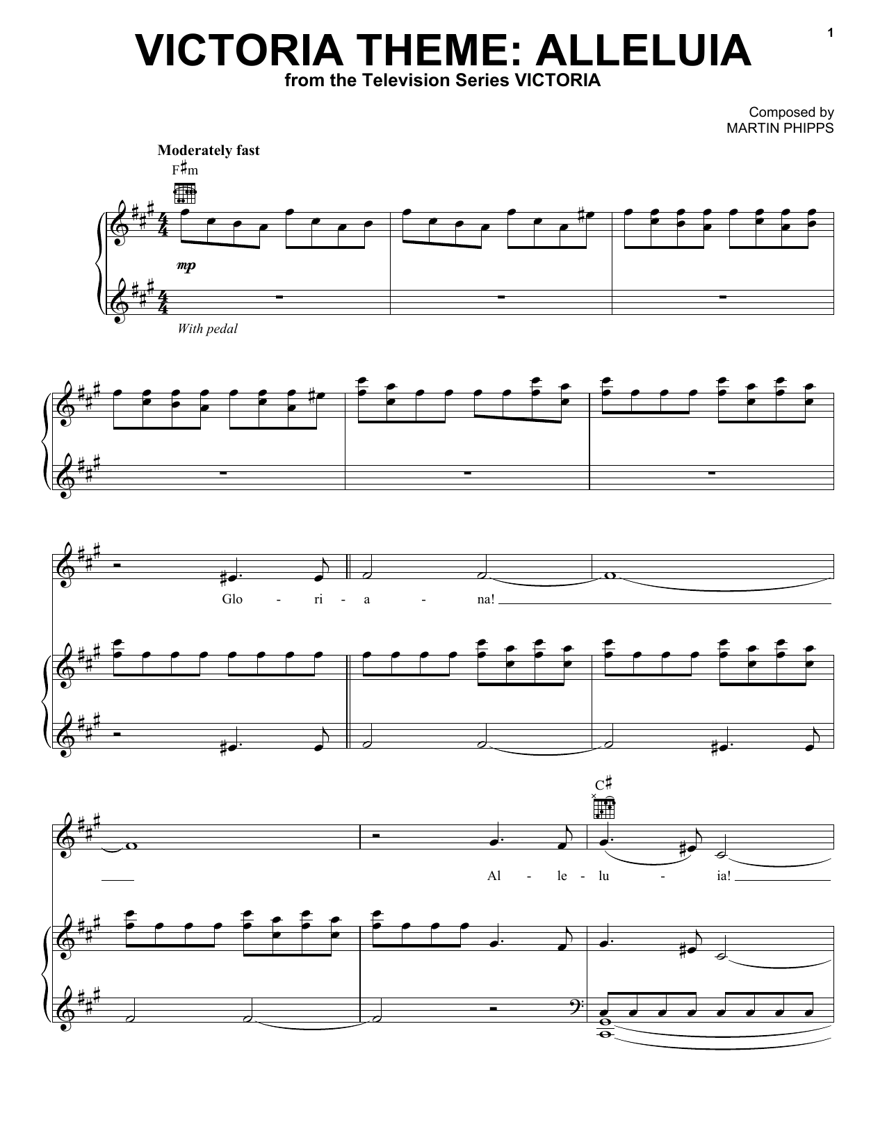 Mediaeval Baebes Victoria Theme: Alleluia sheet music notes and chords arranged for Piano, Vocal & Guitar Chords (Right-Hand Melody)