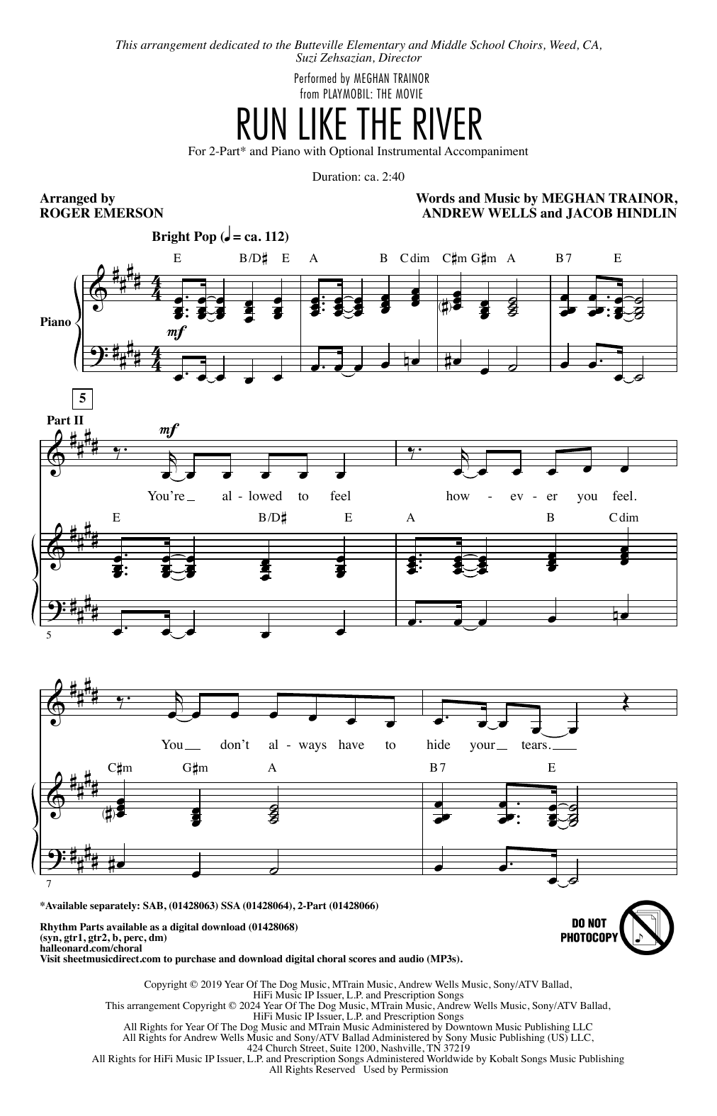 Meghan Trainor Run Like The River (arr. Roger Emerson) sheet music notes and chords arranged for SSA Choir