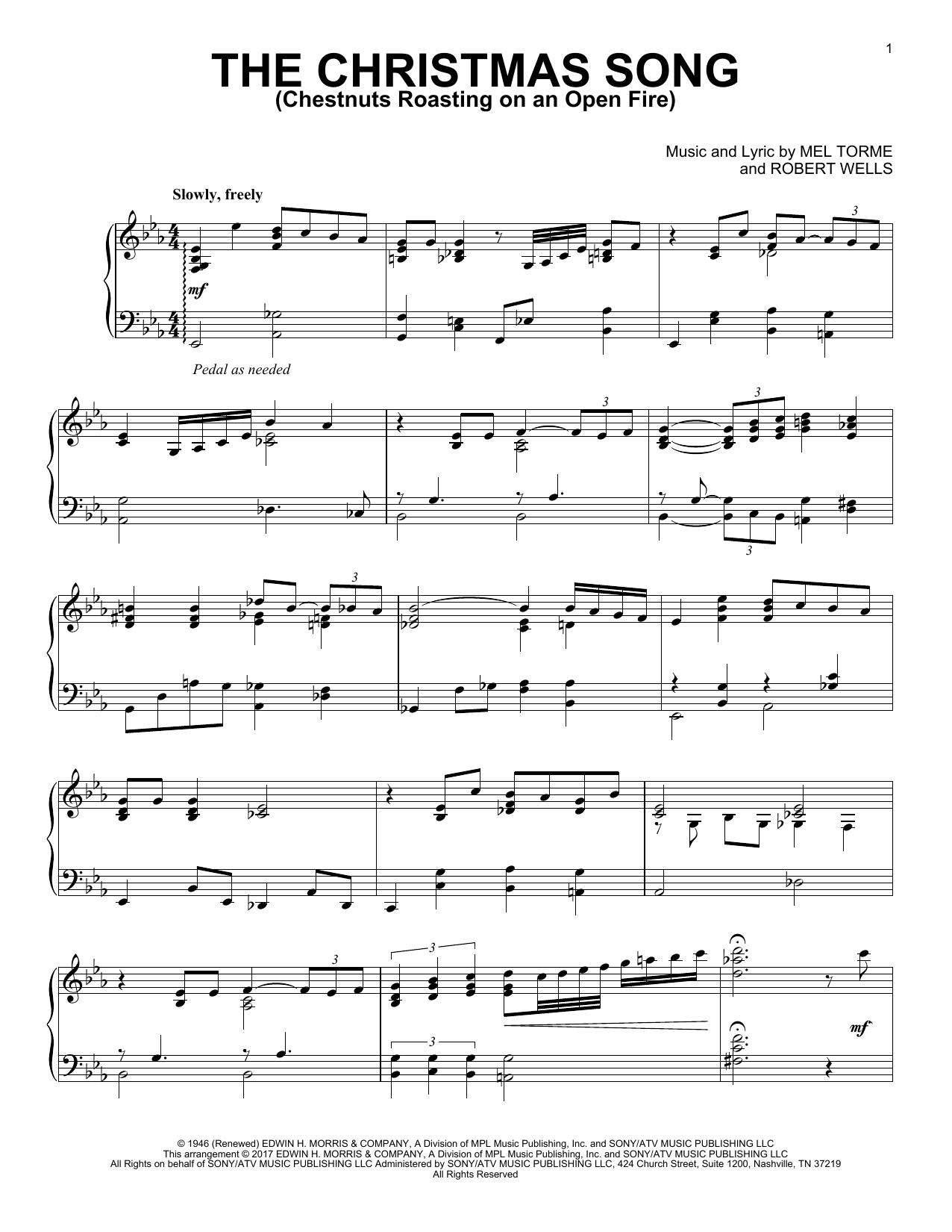 Mel Tormé The Christmas Song (Chestnuts Roasting On An Open Fire) [Jazz version] sheet music notes and chords arranged for Piano Solo
