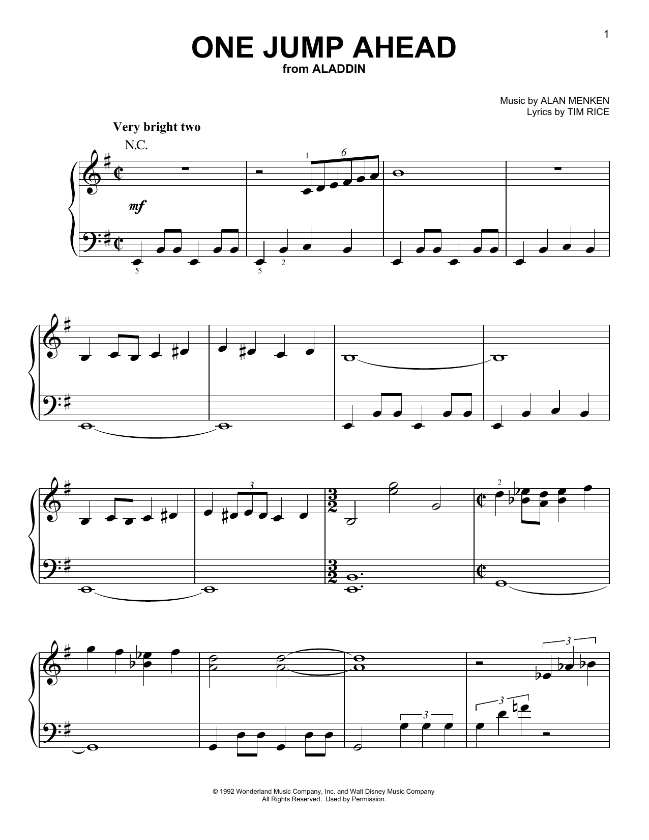 Mena Massoud One Jump Ahead (from Disney's Aladdin) sheet music notes and chords arranged for Easy Piano
