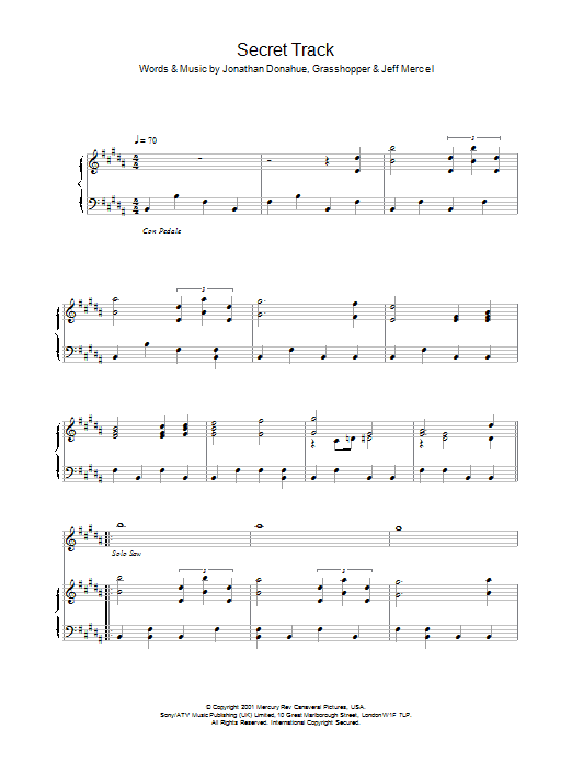 Mercury Rev The Saw Song sheet music notes and chords arranged for Piano, Vocal & Guitar Chords