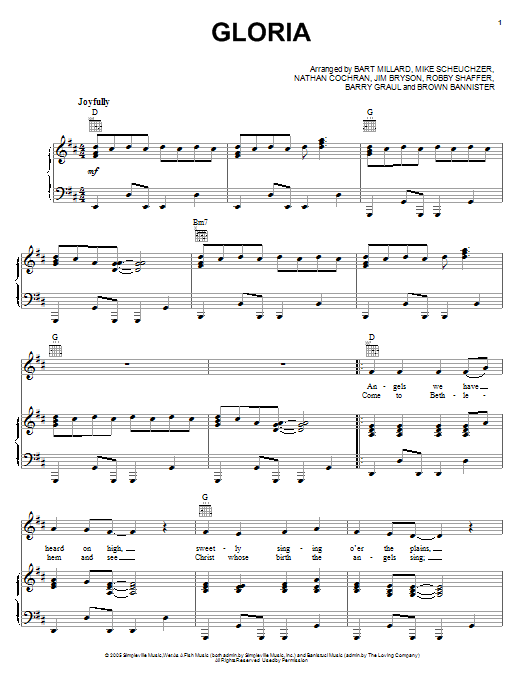 MercyMe Gloria sheet music notes and chords arranged for Piano, Vocal & Guitar Chords (Right-Hand Melody)