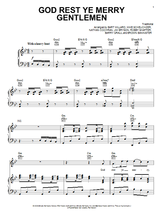 MercyMe God Rest Ye Merry Gentlemen sheet music notes and chords arranged for Piano, Vocal & Guitar Chords (Right-Hand Melody)