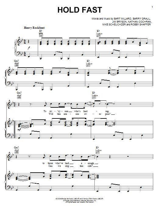 MercyMe Hold Fast sheet music notes and chords arranged for Lead Sheet / Fake Book