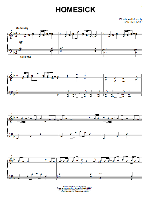 MercyMe Homesick sheet music notes and chords arranged for Piano, Vocal & Guitar Chords (Right-Hand Melody)