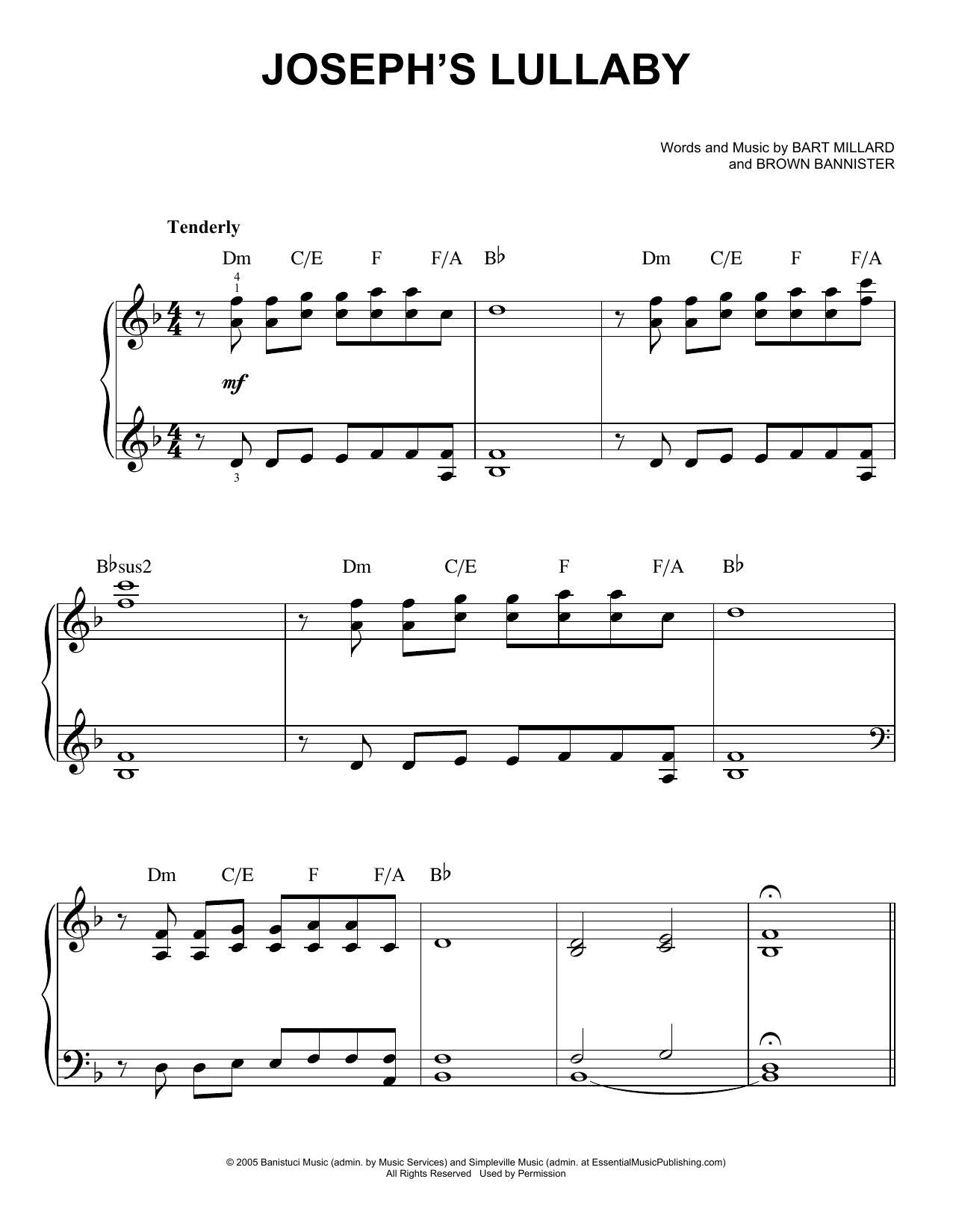 MercyMe Joseph's Lullaby sheet music notes and chords arranged for Piano, Vocal & Guitar Chords (Right-Hand Melody)