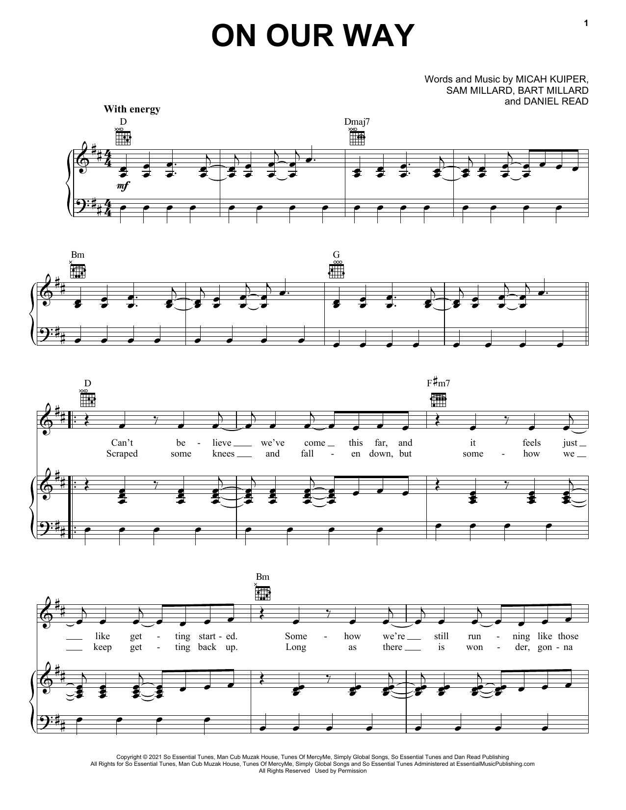 MercyMe On Our Way (feat. Sam Wesley) sheet music notes and chords arranged for Piano, Vocal & Guitar Chords (Right-Hand Melody)