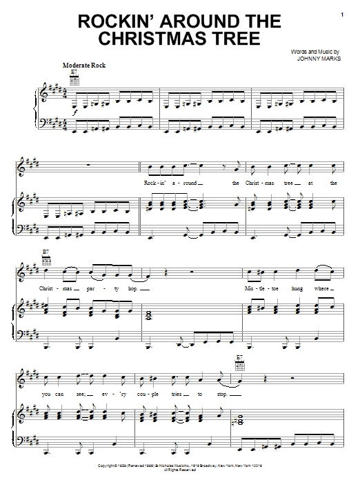 MercyMe Rockin' Around The Christmas Tree sheet music notes and chords arranged for Piano, Vocal & Guitar Chords (Right-Hand Melody)