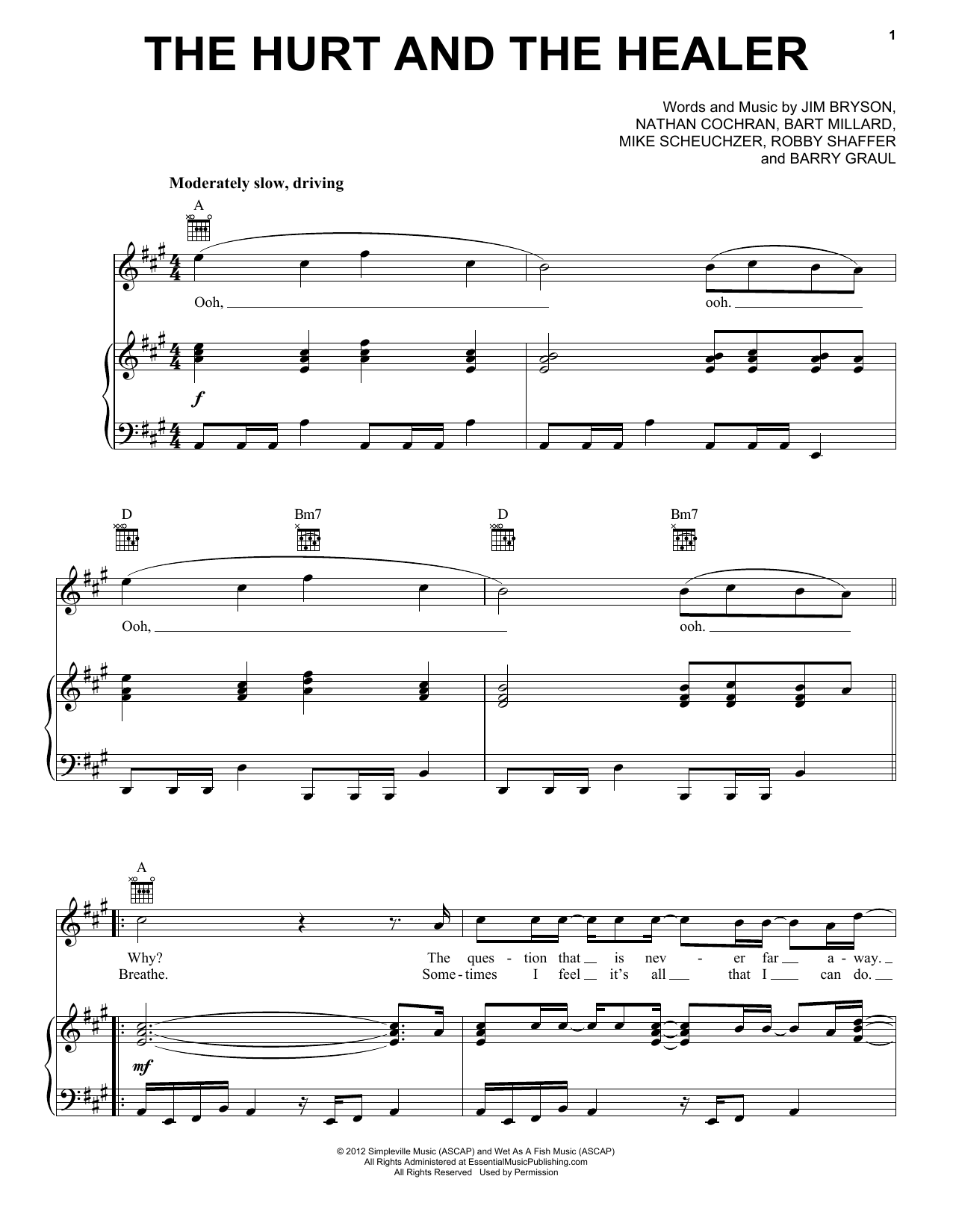MercyMe The Hurt And The Healer sheet music notes and chords arranged for Piano, Vocal & Guitar Chords (Right-Hand Melody)