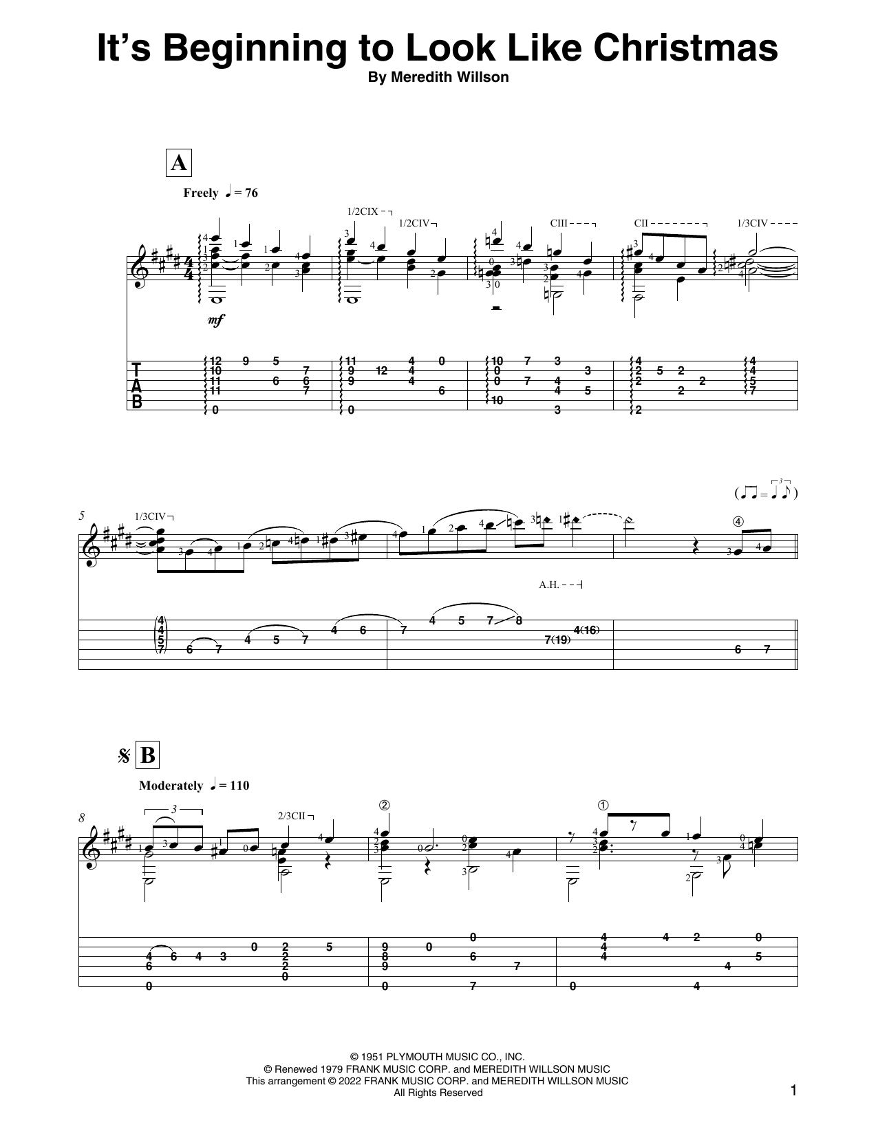 Meredith Willson It's Beginning To Look Like Christmas (arr. David Jaggs) sheet music notes and chords arranged for Solo Guitar