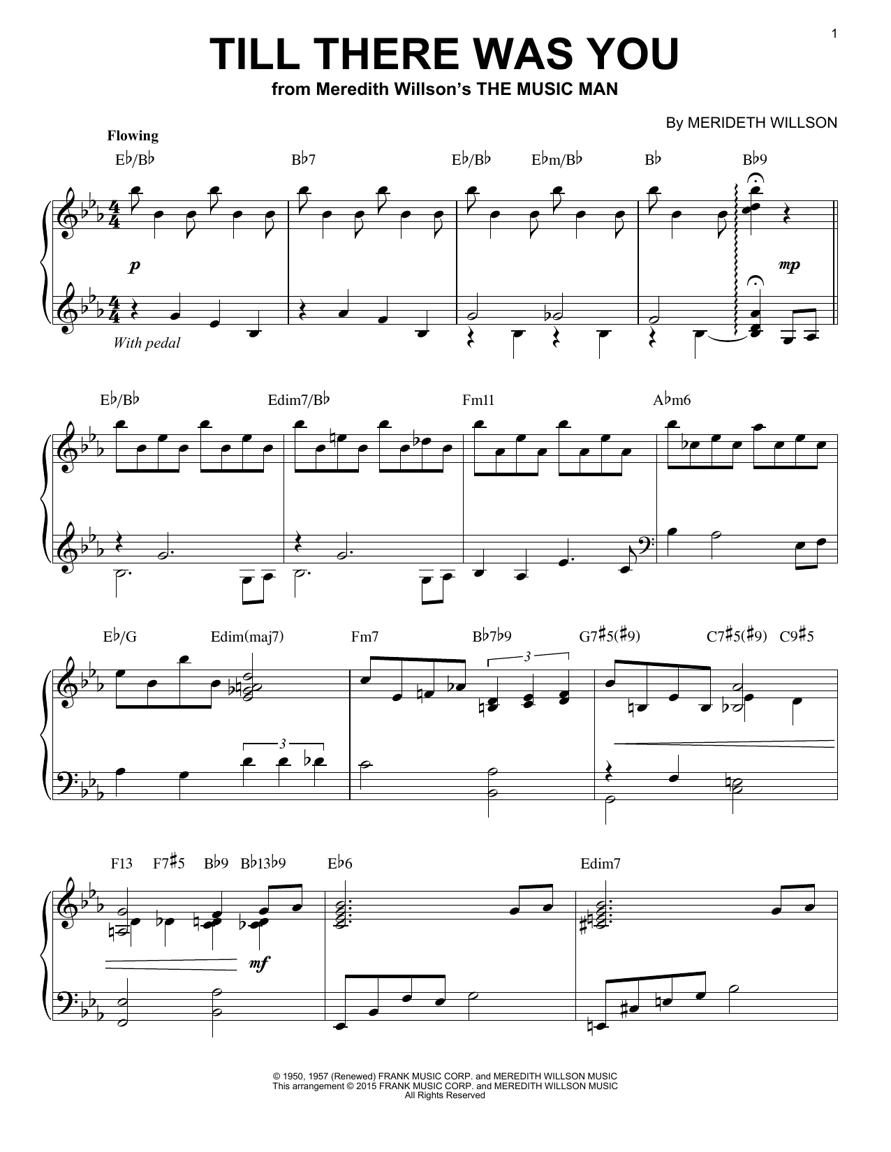 Meredith Willson Till There Was You [Jazz version] (arr. Brent Edstrom) sheet music notes and chords arranged for Piano Solo