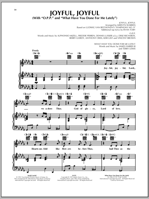 Mervyn Warren Joyful, Joyful sheet music notes and chords arranged for Easy Piano