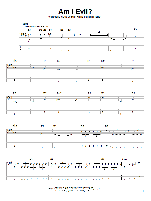 Metallica Am I Evil? sheet music notes and chords arranged for Guitar Tab (Single Guitar)