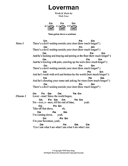 Metallica Loverman sheet music notes and chords arranged for Guitar Chords/Lyrics