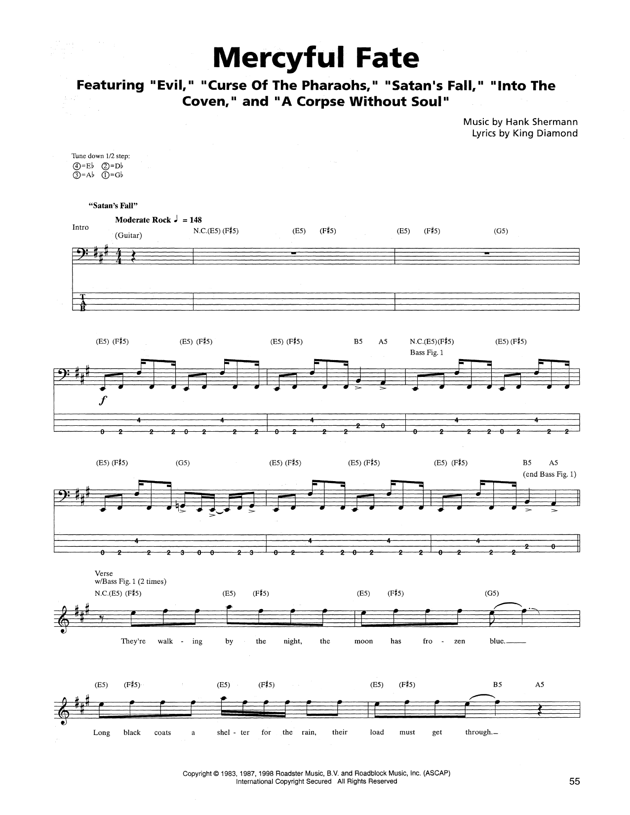 Metallica Mercyful Fate sheet music notes and chords arranged for Guitar Tab