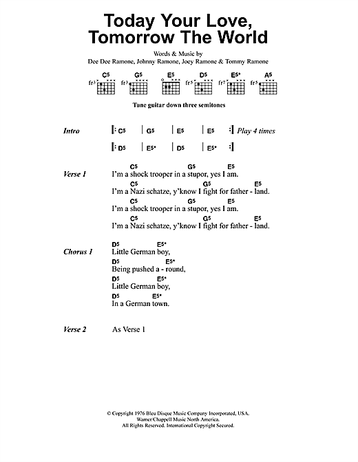 Metallica Today Your Love, Tomorrow The World sheet music notes and chords arranged for Guitar Chords/Lyrics