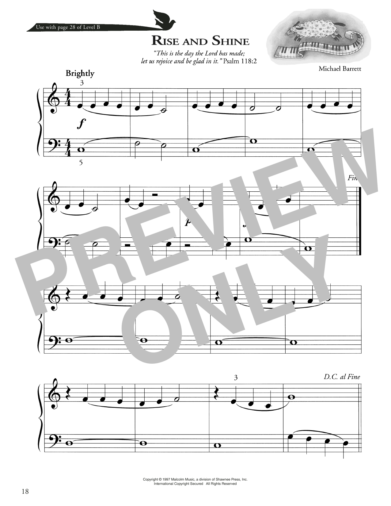 Michael Barrett Rise And Shine sheet music notes and chords arranged for Piano Method