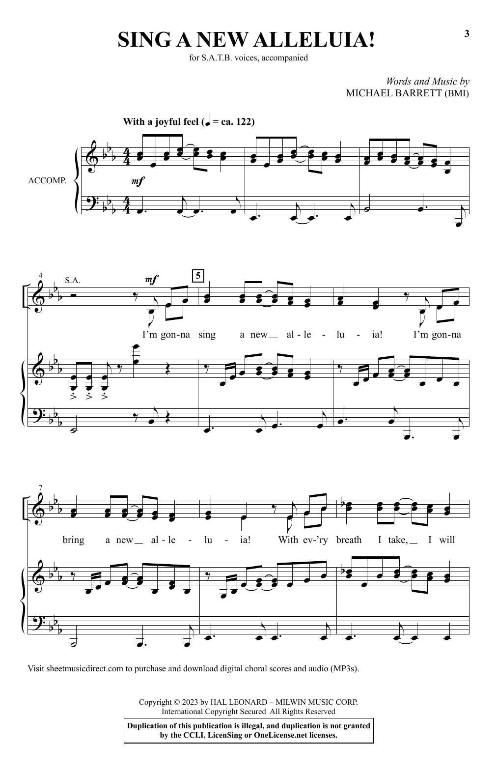 Michael Barrett Sing A New Alleluia! sheet music notes and chords arranged for SATB Choir