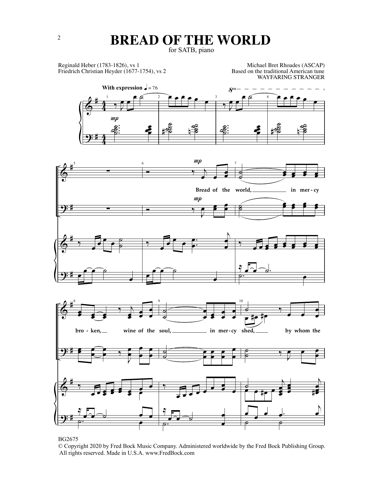 Michael Bret Rhoades Bread Of The World sheet music notes and chords arranged for SATB Choir