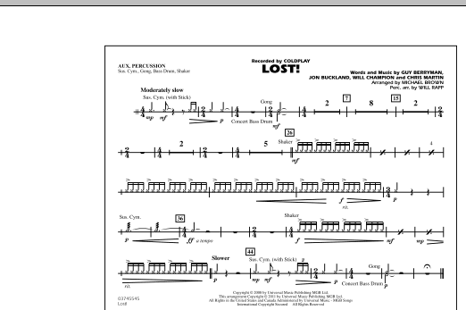 Michael Brown Lost! - Aux Percussion sheet music notes and chords arranged for Marching Band