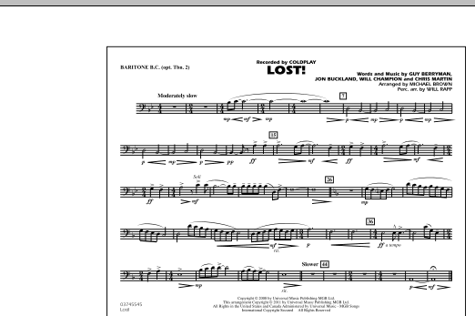 Michael Brown Lost! - Baritone B.C. (Opt. Tbn. 2) sheet music notes and chords arranged for Marching Band