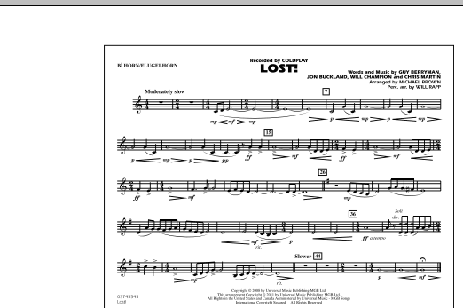 Michael Brown Lost! - Bb Horn/Flugelhorn sheet music notes and chords arranged for Marching Band