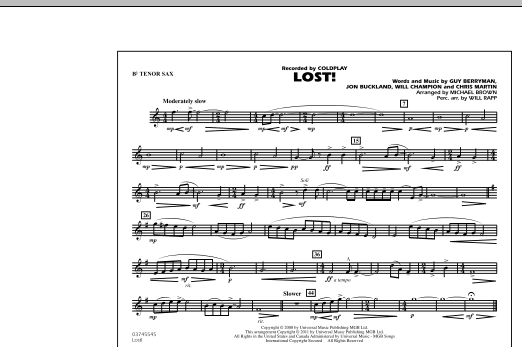 Michael Brown Lost! - Bb Tenor Sax sheet music notes and chords arranged for Marching Band