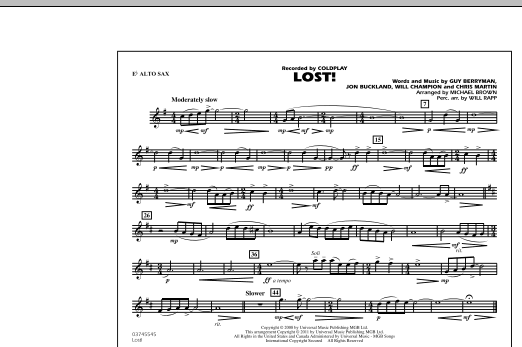 Michael Brown Lost! - Eb Alto Sax sheet music notes and chords arranged for Marching Band