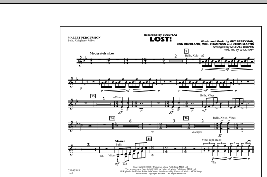 Michael Brown Lost! - Mallet Percussion sheet music notes and chords arranged for Marching Band